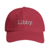 Libby - Embroidered Adjustable Baseball Cap - Cranberry