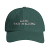Ask Me What I'm Reading - Embroidered Adjustable Baseball Cap - Spruce