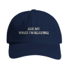 Ask Me What I'm Reading - Embroidered Adjustable Baseball Cap - Navy