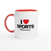I Love Sports (Romance) - Two-Toned 11oz Ceramic Mug - Ceramic Red