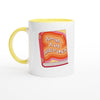 Apoya a tu biblioteca - Two-Toned 11oz Ceramic Mug - Ceramic Yellow