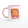 Apoya a tu biblioteca - Two-Toned 11oz Ceramic Mug - Ceramic Pink