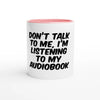 I'm Listening to My Audiobook - Two-Toned 11oz Ceramic Mug - Ceramic Pink
